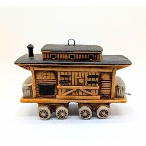 Vintage Schmidt Ceramic Train Car Ornament Christmas Decoration